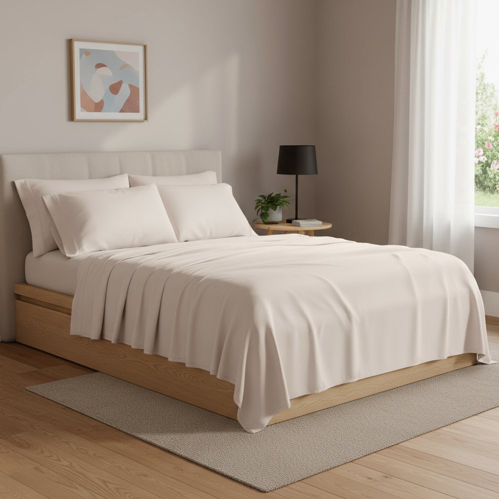 Six Piece Blush Tencel Lyocell King Sheet Set HomeRoots