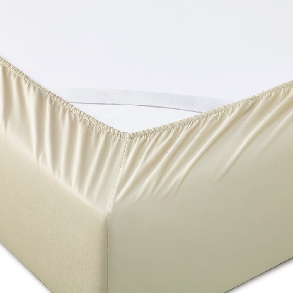 Six Piece Ivory Tencel Lyocell Queen Sheet Set HomeRoots