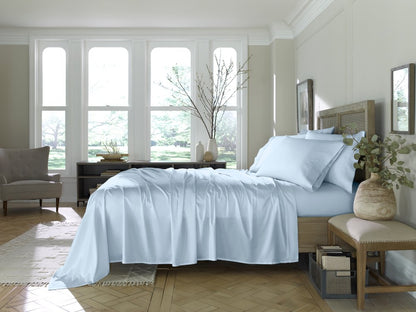 Six Piece Powder Blue Tencel Lyocell Queen Sheet Set HomeRoots