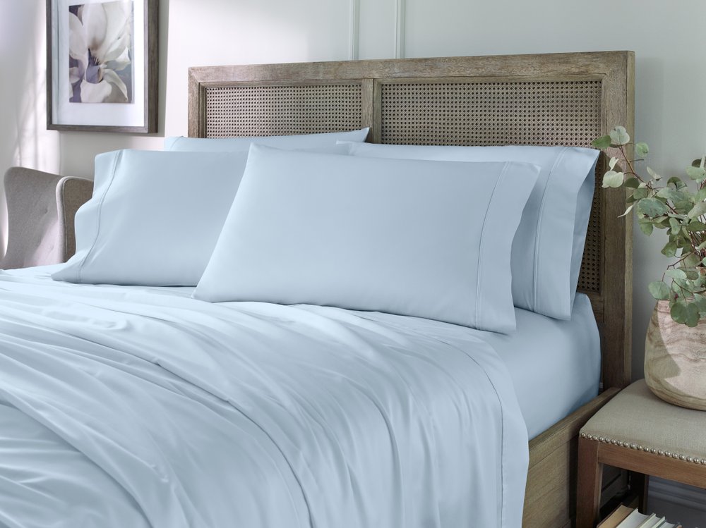 Six Piece Powder Blue Tencel Lyocell Queen Sheet Set HomeRoots