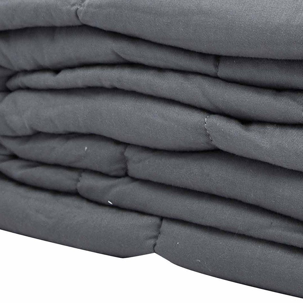 48" X 72" Light Gray Cotton Quilted Plush 15 Pound Weighted Blanket HomeRoots