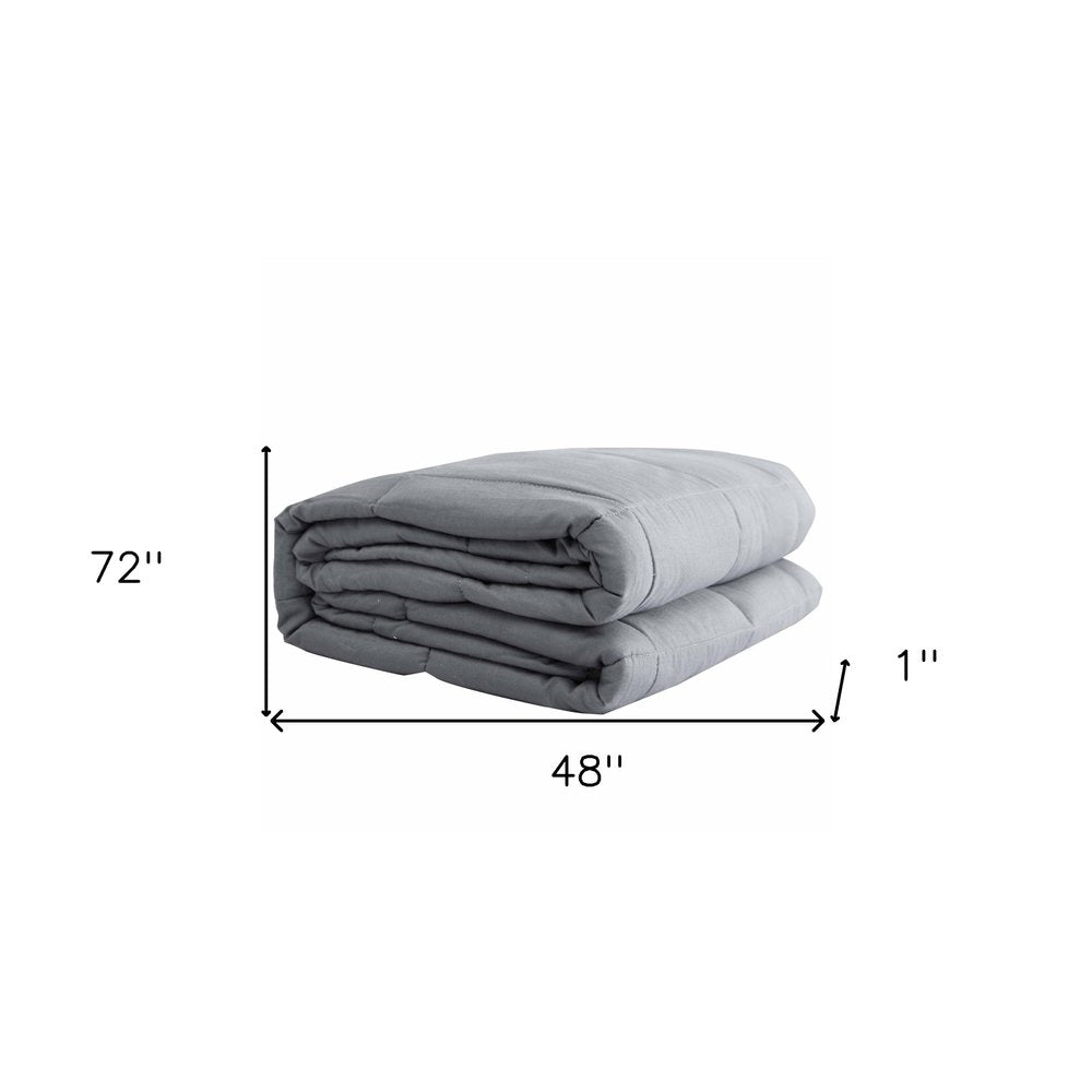 48" X 72" Light Gray Cotton Quilted Plush 15 Pound Weighted Blanket HomeRoots
