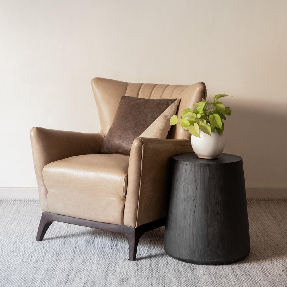 18" Ebony Solid Wood Round End Table HomeRoots