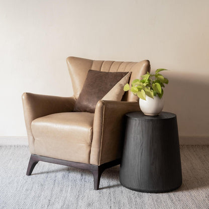 18" Ebony Solid Wood Round End Table HomeRoots
