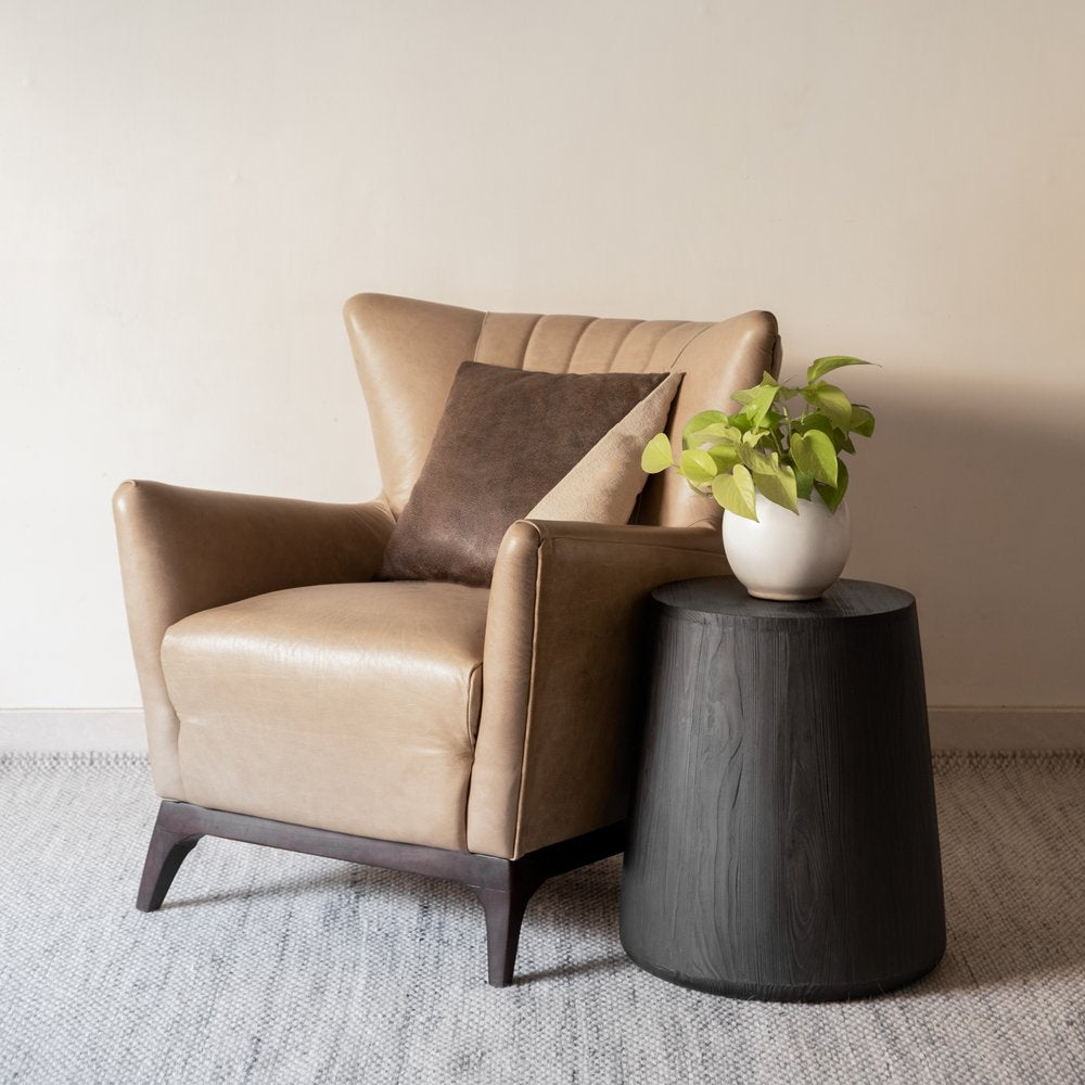 18" Ebony Solid Wood Round End Table HomeRoots