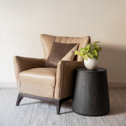 18" Ebony Solid Wood Round End Table HomeRoots