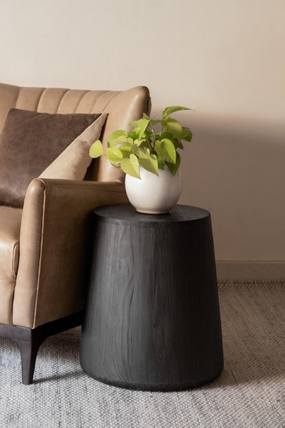 18" Ebony Solid Wood Round End Table HomeRoots