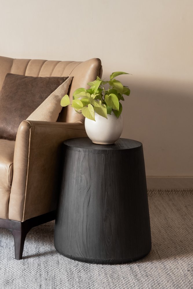 18" Ebony Solid Wood Round End Table HomeRoots