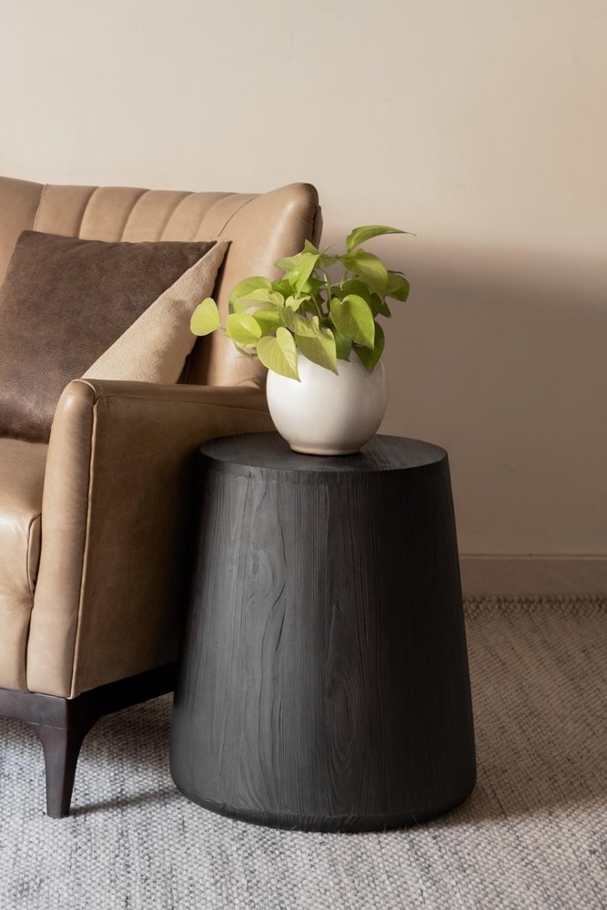 18" Ebony Solid Wood Round End Table HomeRoots