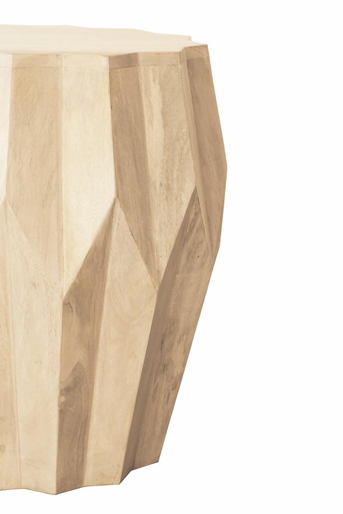 23" Natural Solid Wood Round Drum End Table — view 2