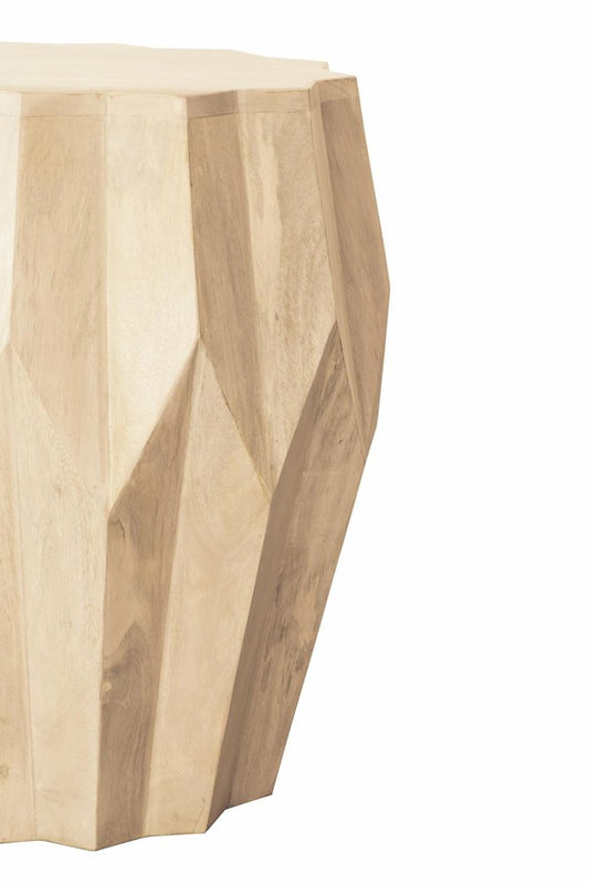 23" Natural Solid Wood Round Drum End Table HomeRoots