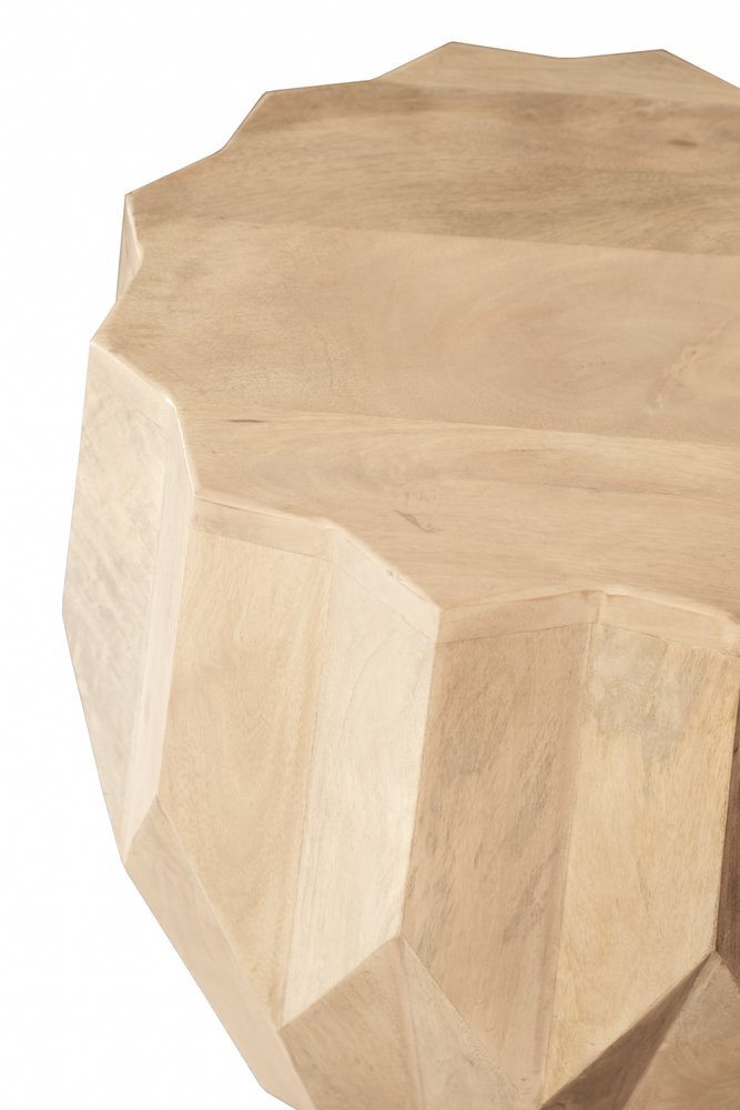 23" Natural Solid Wood Round Drum End Table HomeRoots