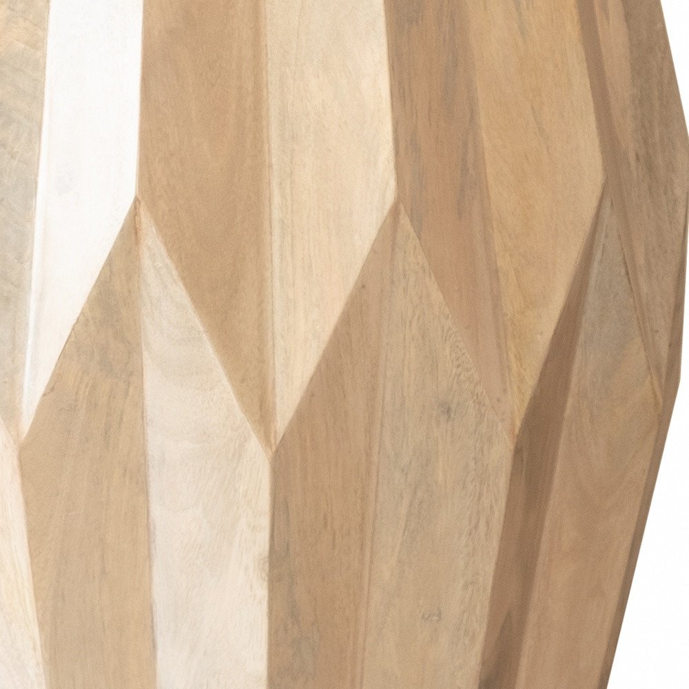 23" Natural Solid Wood Round Drum End Table HomeRoots
