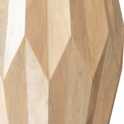 23" Natural Solid Wood Round Drum End Table HomeRoots