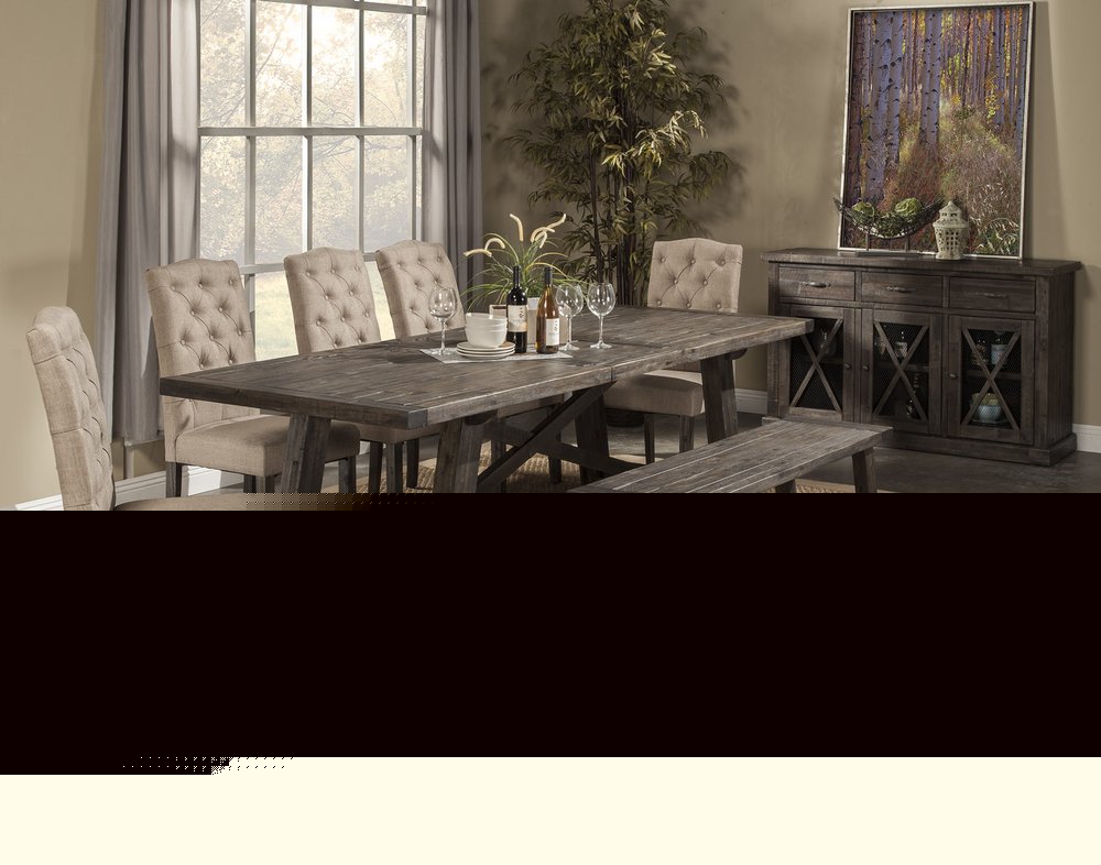 60" Gray And Dark Brown Distressed Wood Dining Bench HomeRoots