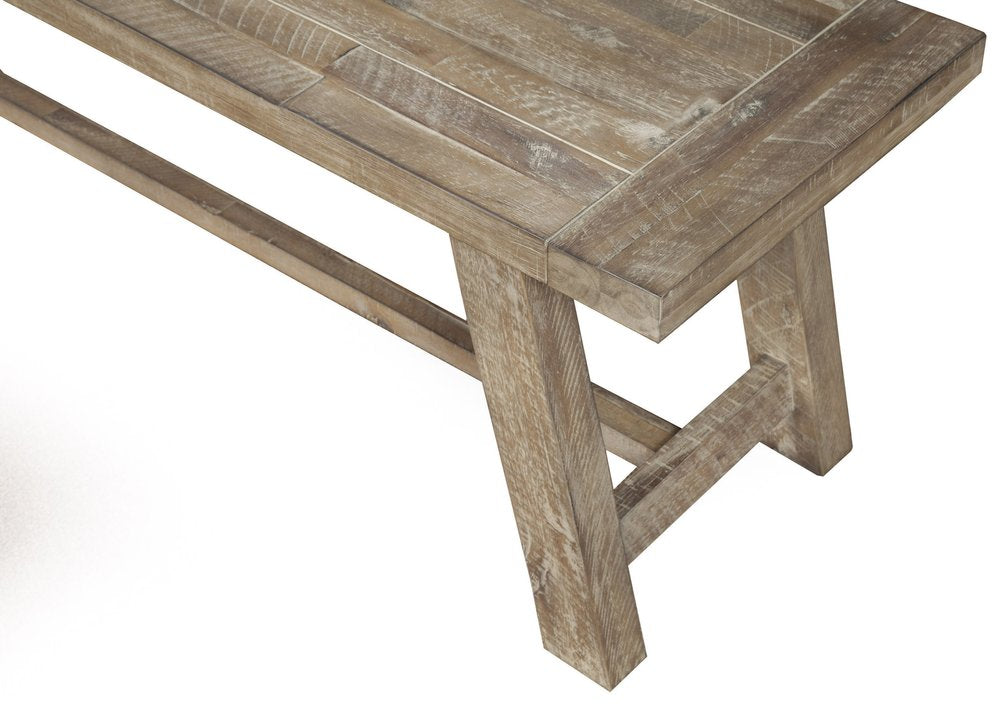 60" Natural Distressed Solid Wood Dining Bench HomeRoots