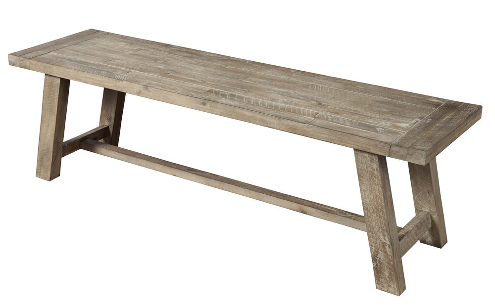 60" Natural Distressed Solid Wood Dining Bench HomeRoots