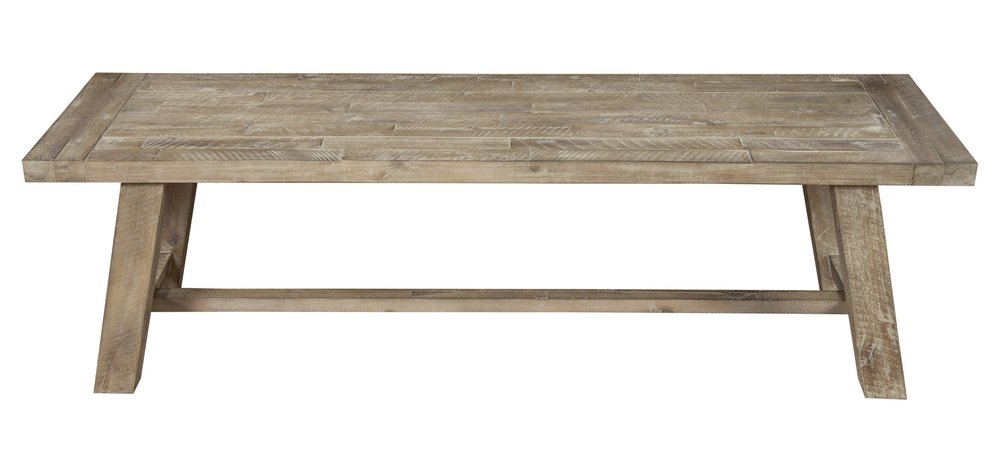 60" Natural Distressed Solid Wood Dining Bench HomeRoots