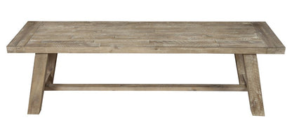 60" Natural Distressed Solid Wood Dining Bench HomeRoots