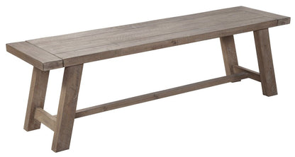 60" Natural Distressed Solid Wood Dining Bench HomeRoots