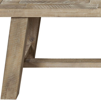 60" Natural Distressed Solid Wood Dining Bench HomeRoots