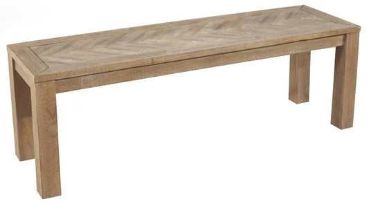 60" Natural Distressed Solid Wood Dining Bench HomeRoots