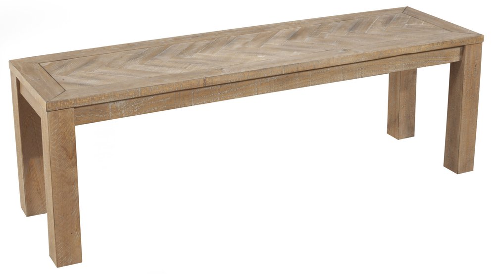 60" Natural Distressed Solid Wood Dining Bench HomeRoots