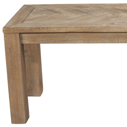60" Natural Distressed Solid Wood Dining Bench HomeRoots