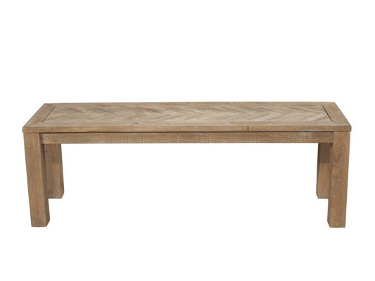 60" Natural Distressed Solid Wood Dining Bench HomeRoots