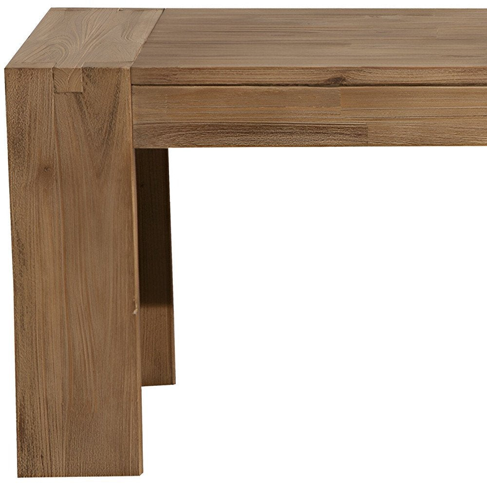 58" Natural Distressed Solid Wood Dining Bench HomeRoots