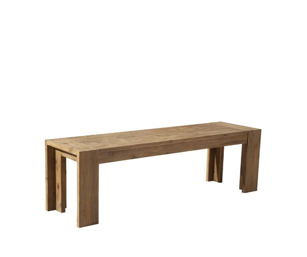 58" Natural Distressed Solid Wood Dining Bench HomeRoots