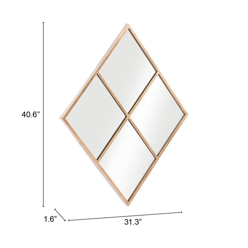 41" Gold Diamond Steel Framed Accent Mirror HomeRoots