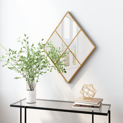 41" Gold Diamond Steel Framed Accent Mirror HomeRoots