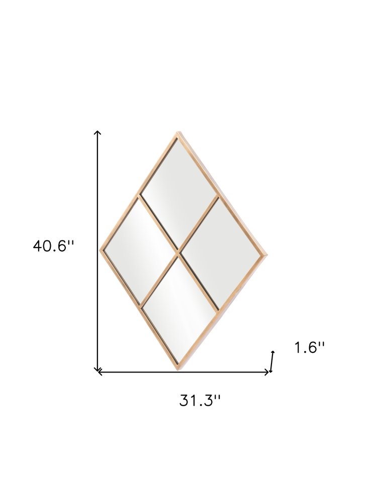 41" Gold Diamond Steel Framed Accent Mirror HomeRoots