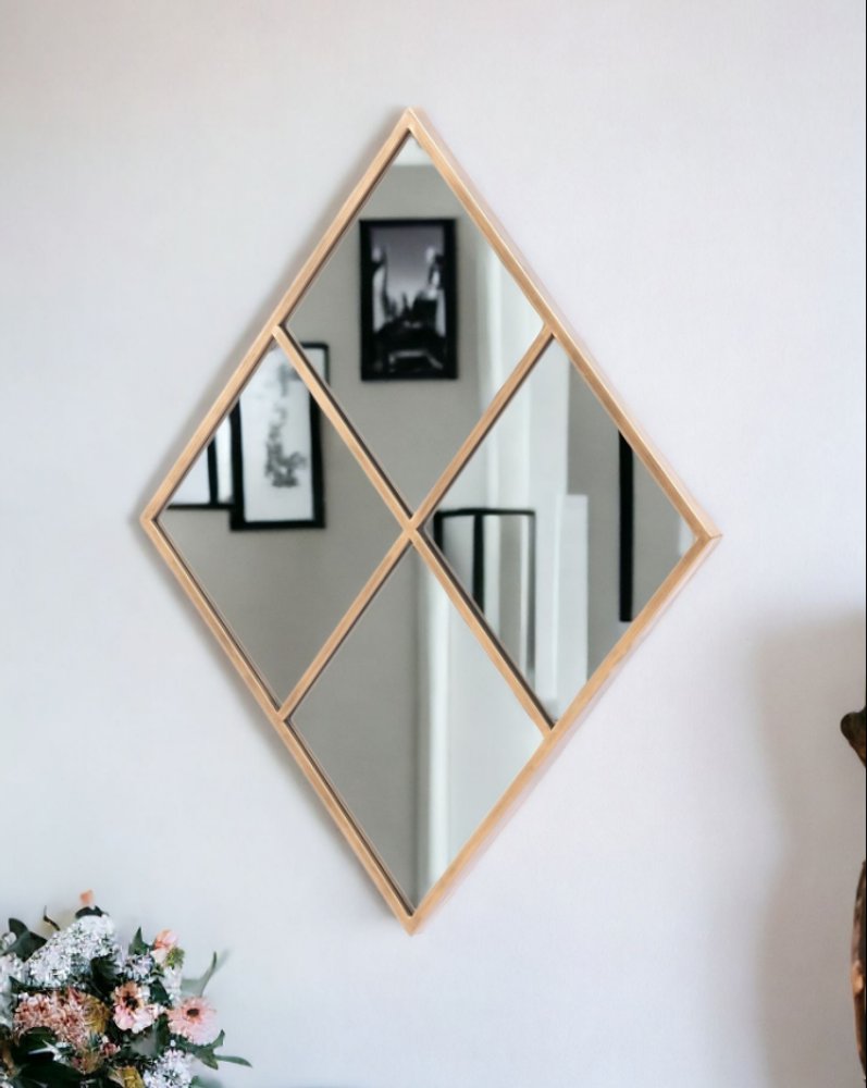 41" Gold Diamond Steel Framed Accent Mirror HomeRoots