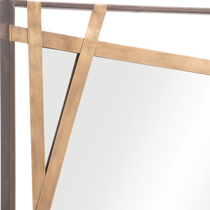 32" Gold And Black Steel Framed Accent Mirror HomeRoots