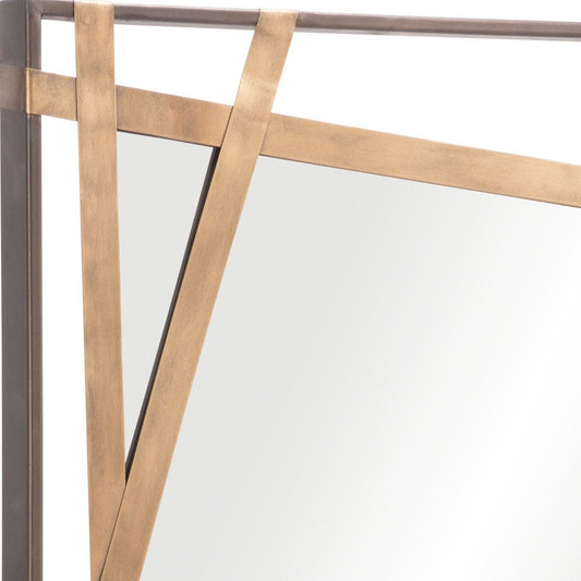 32" Gold And Black Steel Framed Accent Mirror HomeRoots