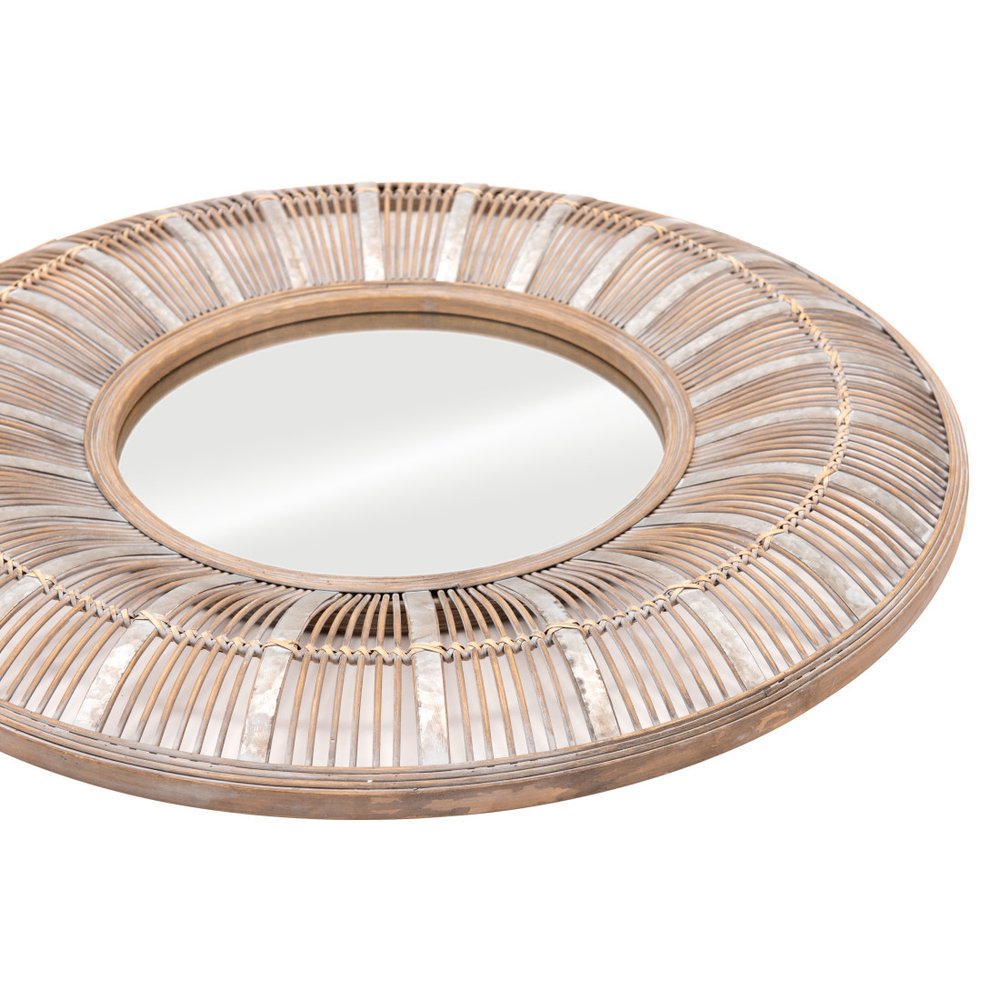32" Brown Round Accent Mirror HomeRoots