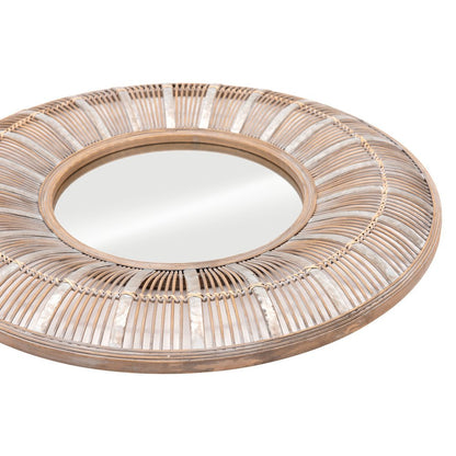 32" Brown Round Accent Mirror HomeRoots