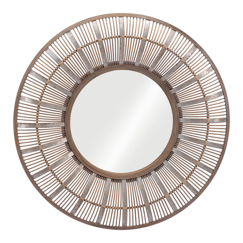 32" Brown Round Accent Mirror — view 6