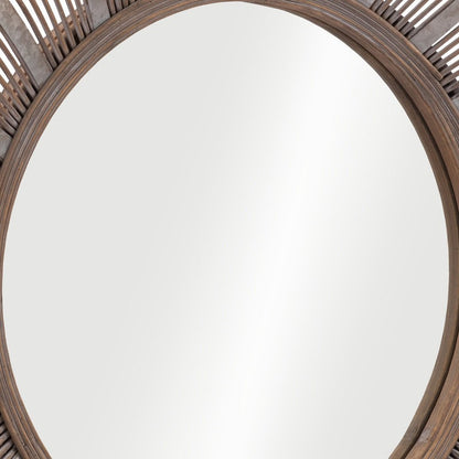 32" Brown Round Accent Mirror HomeRoots