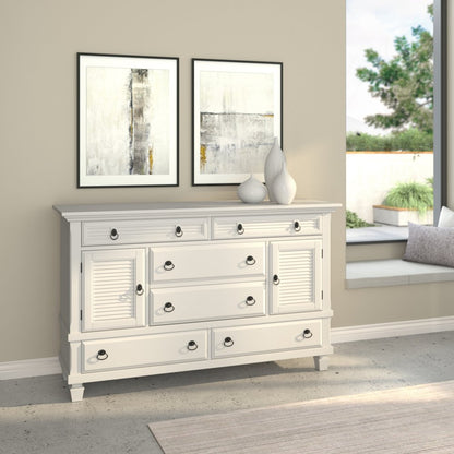 38" White Solid Wood Five Drawer Chest HomeRoots