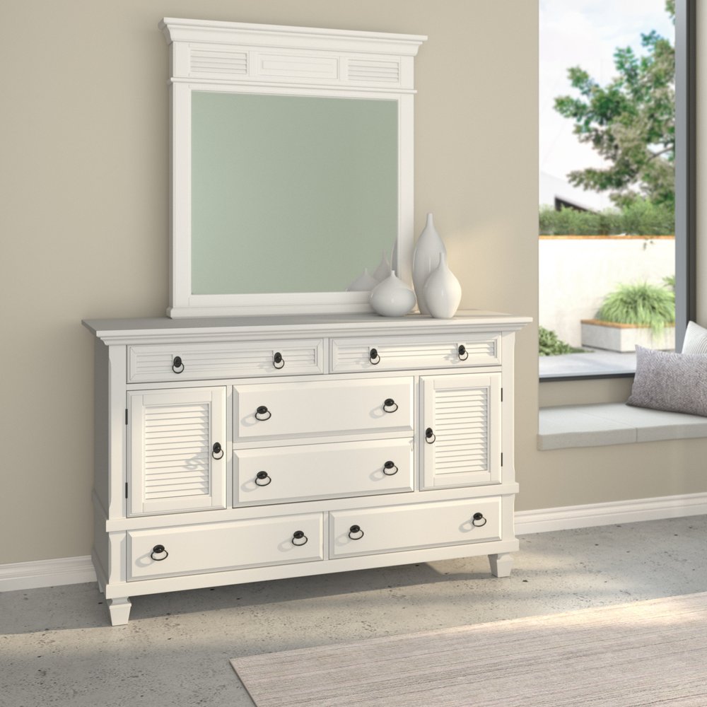 38" White Solid Wood Five Drawer Chest HomeRoots