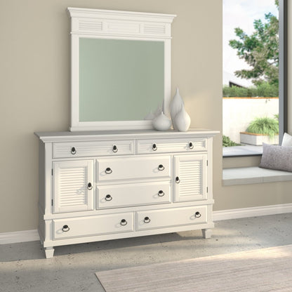 38" White Solid Wood Five Drawer Chest HomeRoots