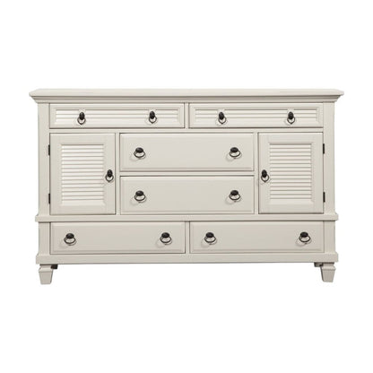 38" White Solid Wood Five Drawer Chest HomeRoots