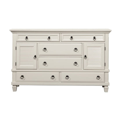 38" White Solid Wood Five Drawer Chest HomeRoots