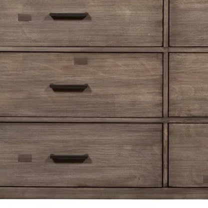 60" Gray Solid Wood Six Drawer Double Dresser HomeRoots