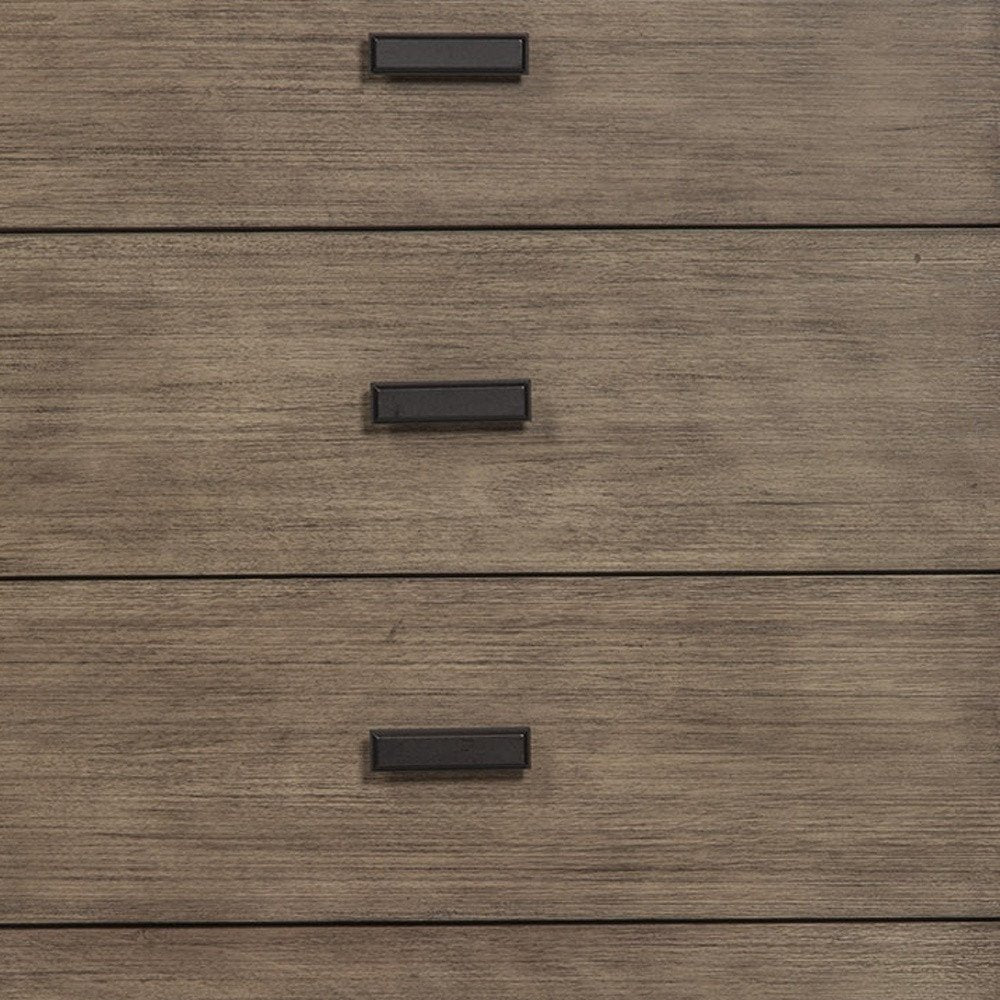 32" Gray Solid Wood Five Drawer Chest HomeRoots