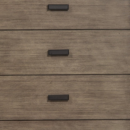 32" Gray Solid Wood Five Drawer Chest HomeRoots