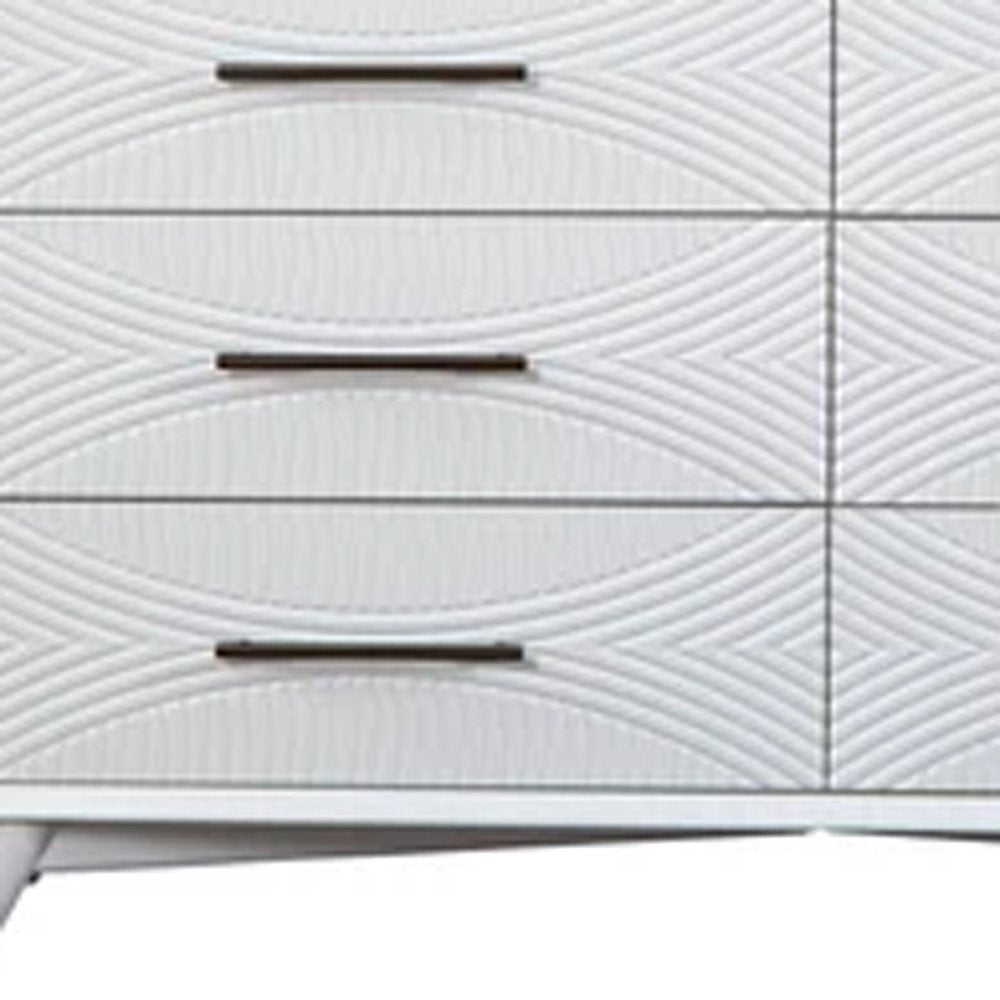 56" White Solid Wood Six Drawer Double Dresser HomeRoots